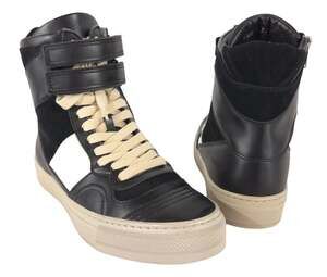 Costume National High Top Sneakers US 9 EU 39 Womens Black White Zip $495